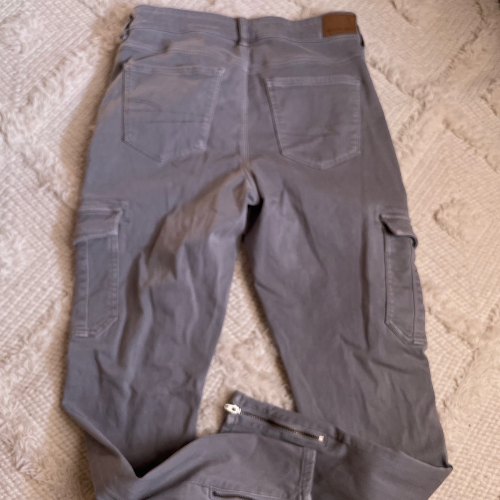 American Eagle Outfitters Gray Cargo Jumpsuit Relaxed Fit